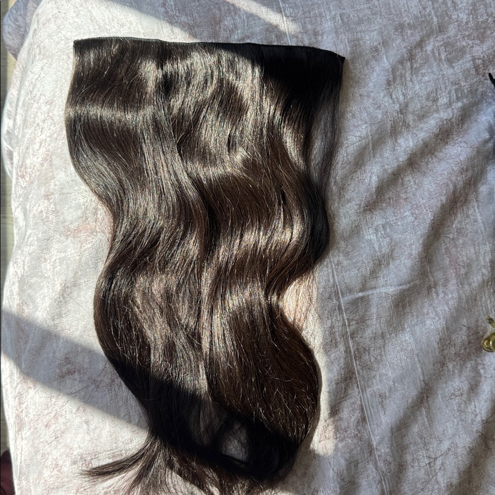 New Hidden Crown 1b darkest brown 20” halo human hair remy extensions thick ends